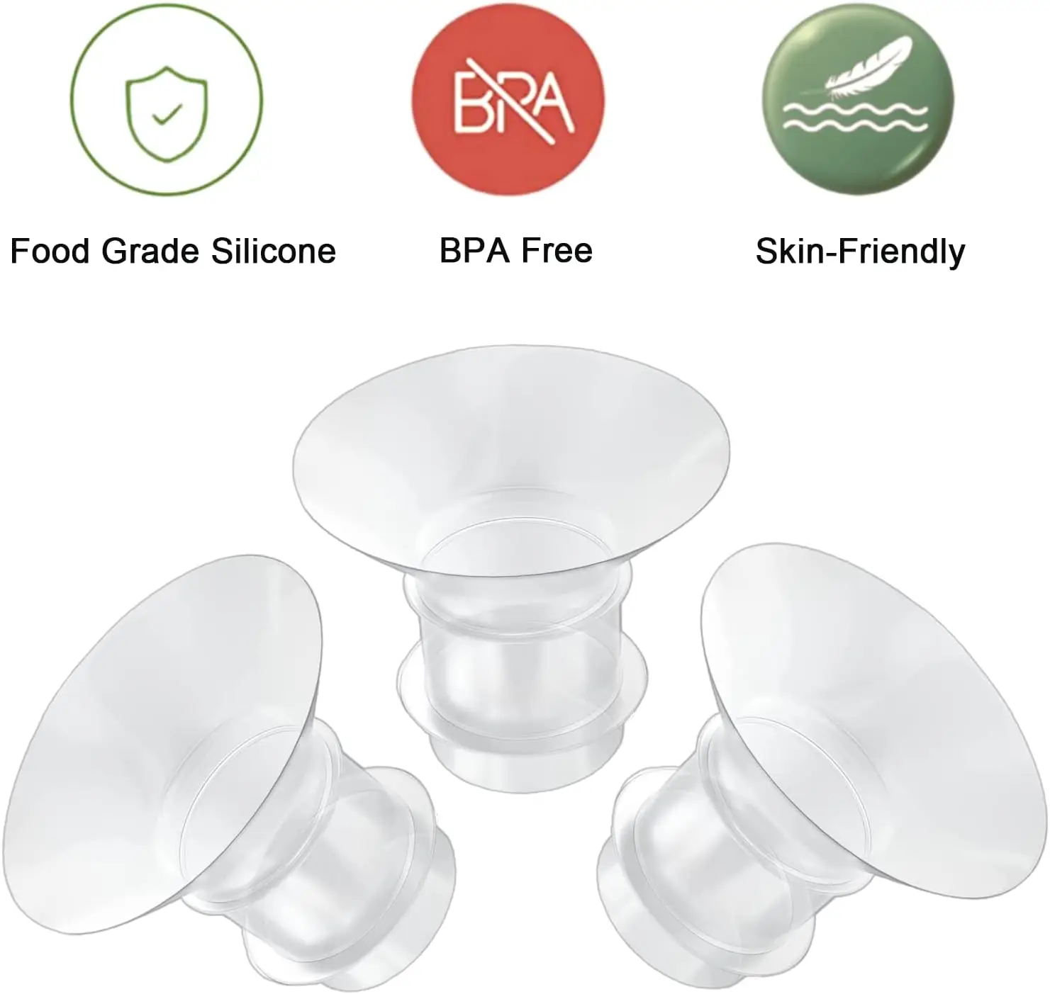Breast Milk Pump Flange Inserts Breast Shield Converter Pump Replacement 4PCS 13mm 15mm 17mm 19mm 21mm breast pump accessories