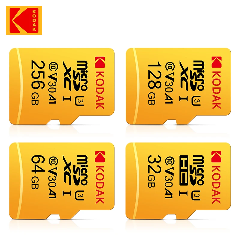 100% 오리지널 코닥 마이크로 TF SD 카드, 클래스 10 메모리 카드, 미니 TF 카드, 32GB, 64GB, 128GB, 무료 배송
