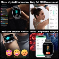 Nouvelle Montre Connectée ECG Précise 2026 pour Hommes : Analyse de la Santé Cardiaque, Analyse Sanguine (Lipides, Pression Artérielle), Appel Bluetooth 5
