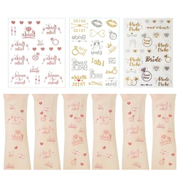 1pcs Team Bride Temporary Tattoo Bachelorette Party Bride To Be Golden Sticker Bridesmaid Tribe Squad Tattoo Wedding Supplies