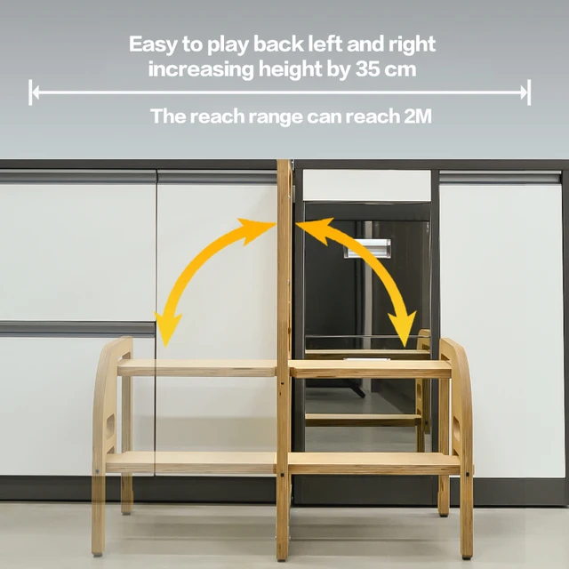 ครัวเรือนความสูงเพิ่มบันไดสตูล Ultra-Thin Storage ซ้ายและขวา Universal ตู้พับ Ultra-บางบันได 4