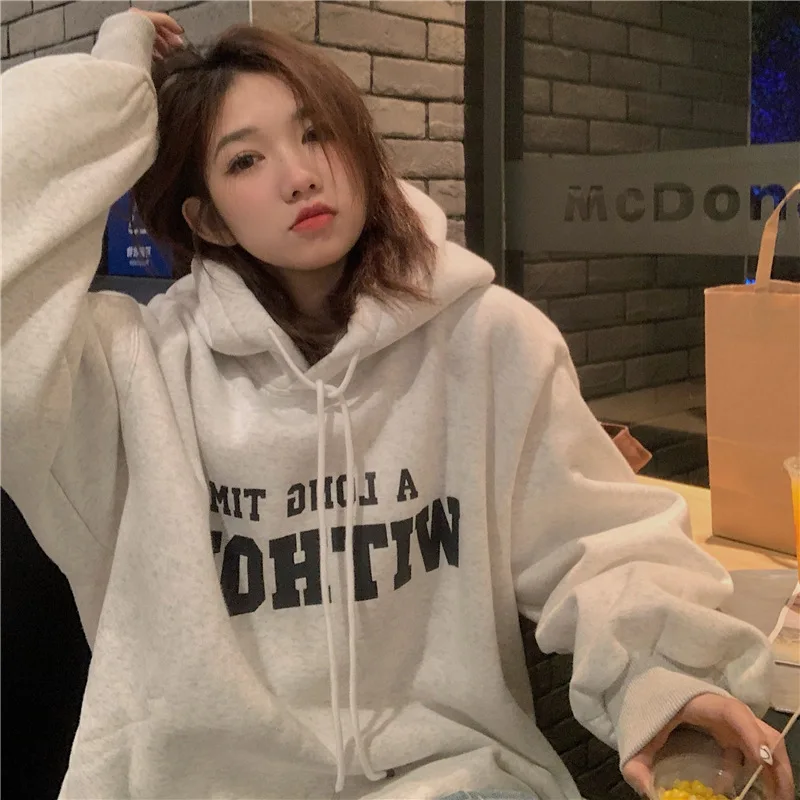 Autumn Retro Green Letter Hoodie Women Ins Plus size Loose Hip Hop Hoodies  Fashion Brand American Streetwear Oversized Outerwear - AliExpress
