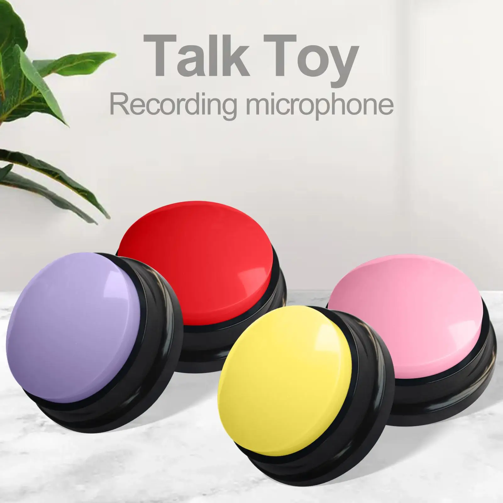 

4x Talking Buttons Dogs Recording Sound Button Party Noise Makers for Pet B