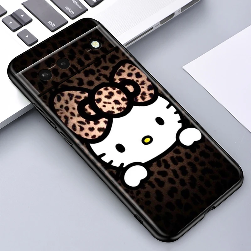 thumbnail image 1 of Carcasa a prueba de golpes de Hello Kitty Sanrio, carcasa de silicona negra para Google Pixel 8, 7A, 7, 6A, 6, 5A, 5, 4, 4A, XL, 5G, 1 of 5