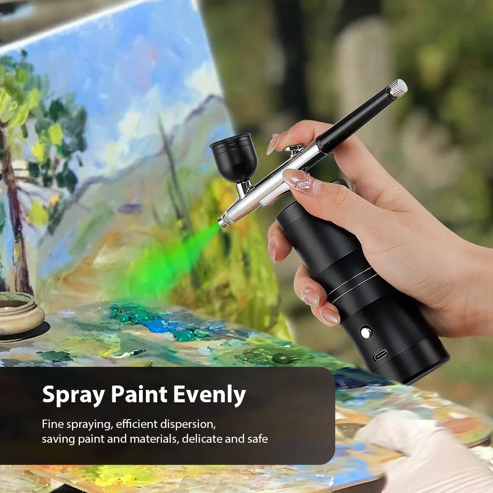 3 Gear Portable Airbrush Nail Art Paint Spray with Compressor Nails T-shirt Shoe Car Cake Painting Coloring Wireless Airbrush
