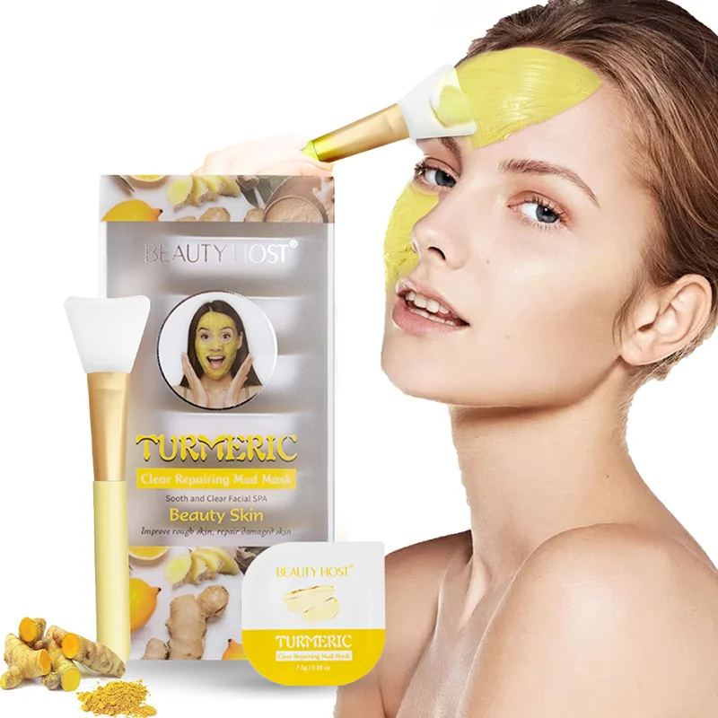 7pcs/set Turmeric Grape Mud Face Mask Cleansing Whitening Moisturizing