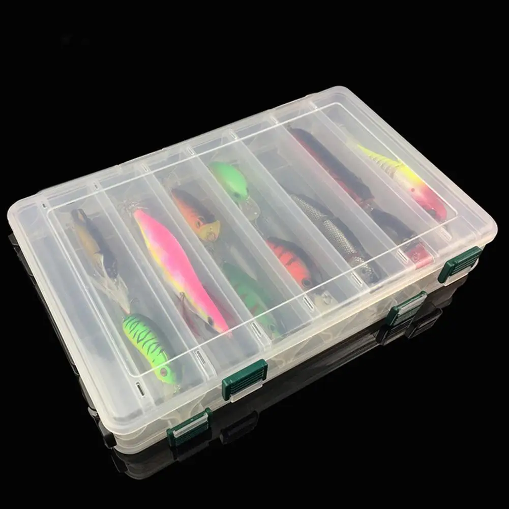 14 Grid Fishing Lure Bait Hooks Box Large Capacity Double Sided Fishing Lure Box Multifunctional for Fish Hook Lure Fake Bait