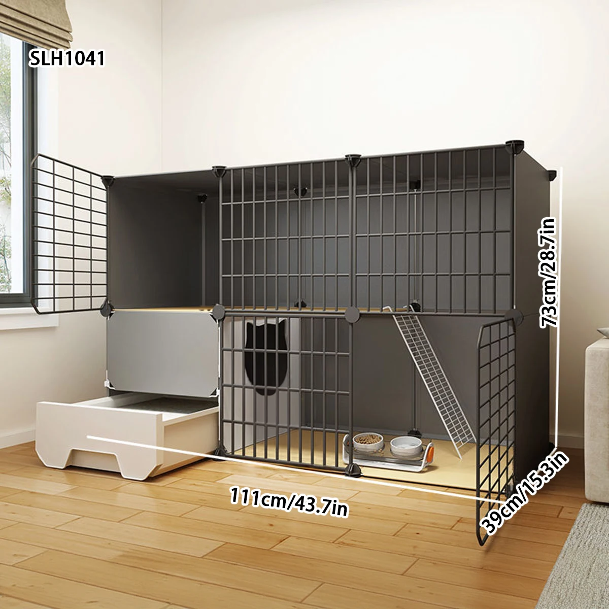 Cage with Integrated Litter Box for Small Pets 3