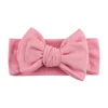Solid Ribbed Cotton Baby Headband Big Bow Double Layers Knotted Headwraps Newborn Boys Girls Elastic Hair Bands Accessories 5