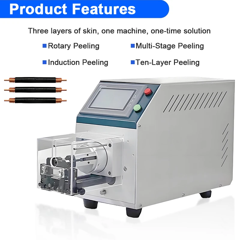 Semi-Automatic 1-7mm² Coaxial Cable Stripping Machine 9 Layers Strip Stripper for high-temperature cable vehicle-mounted cable 3