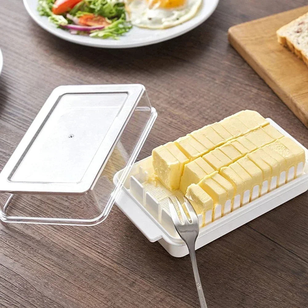 1PCS Butter Cutter Box Cheese Butter Storage Box With Lid Dish Stick Container For Refrigerator Kitchen Gadgets