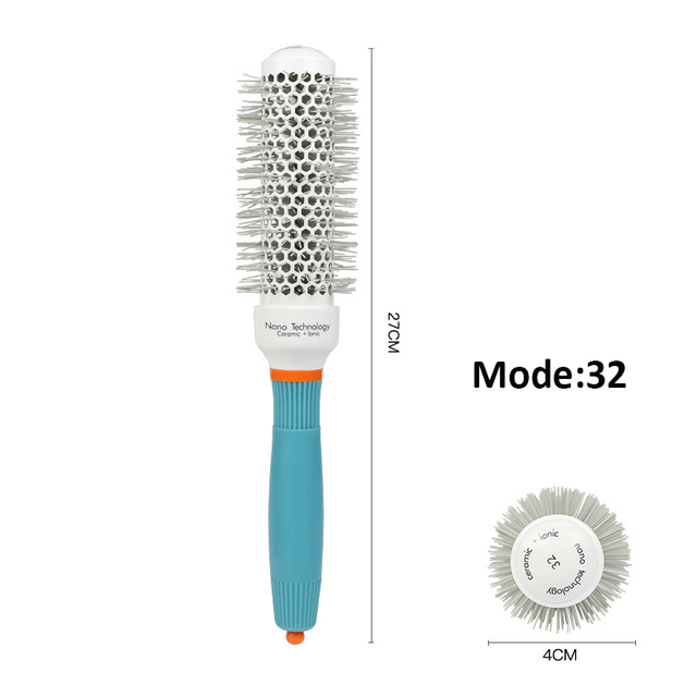 Ion Hair Comb Professional Salon Hair Brush Hair Styling Hairbrush Hairdressing Comb Round Curly Hair Rollers Tools Blue