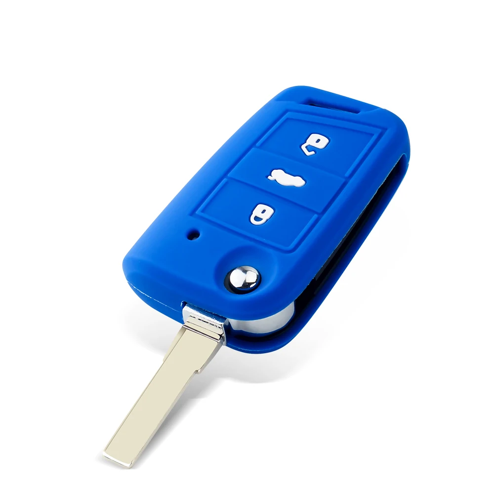 KEYYOU Silicone Key Case Key Cover For Volkswagen VW Golf 7 GTI R MK7 Tiguan For Skoda Octavia A7 Seat Leon Ibiza key case key case cover