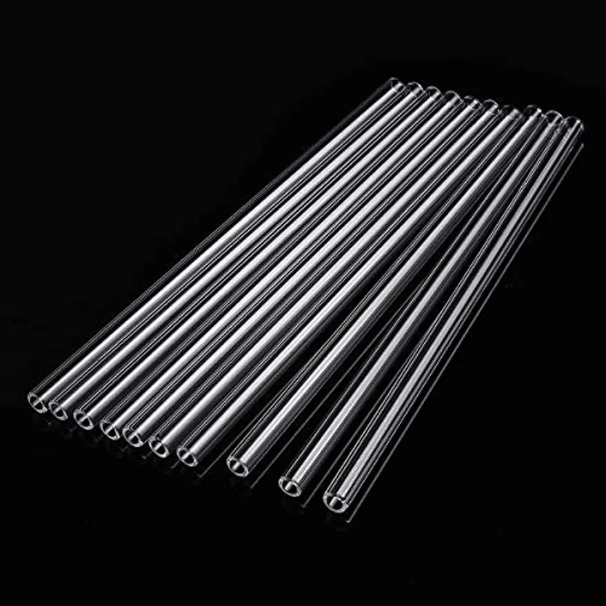 8 inch long premium borocilicate glass tubes 10 mm OD 2 mm ID wall 5/10/20Pcs hookah accessories