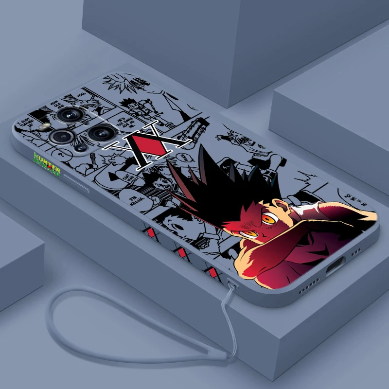 Hunteronix Hunter Anime Per Oppo Find X6 X5 X3 X2 Pro Lite Neo Liquid Left Rope Silicone Tpu Fundas Cover Phone Case