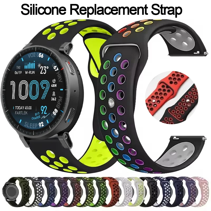 Premium 22mm Silicone Sport Strap