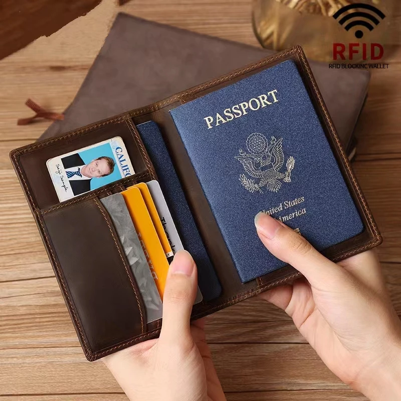 Passport Wallet for Men - Slim Vintage Card Wallet 