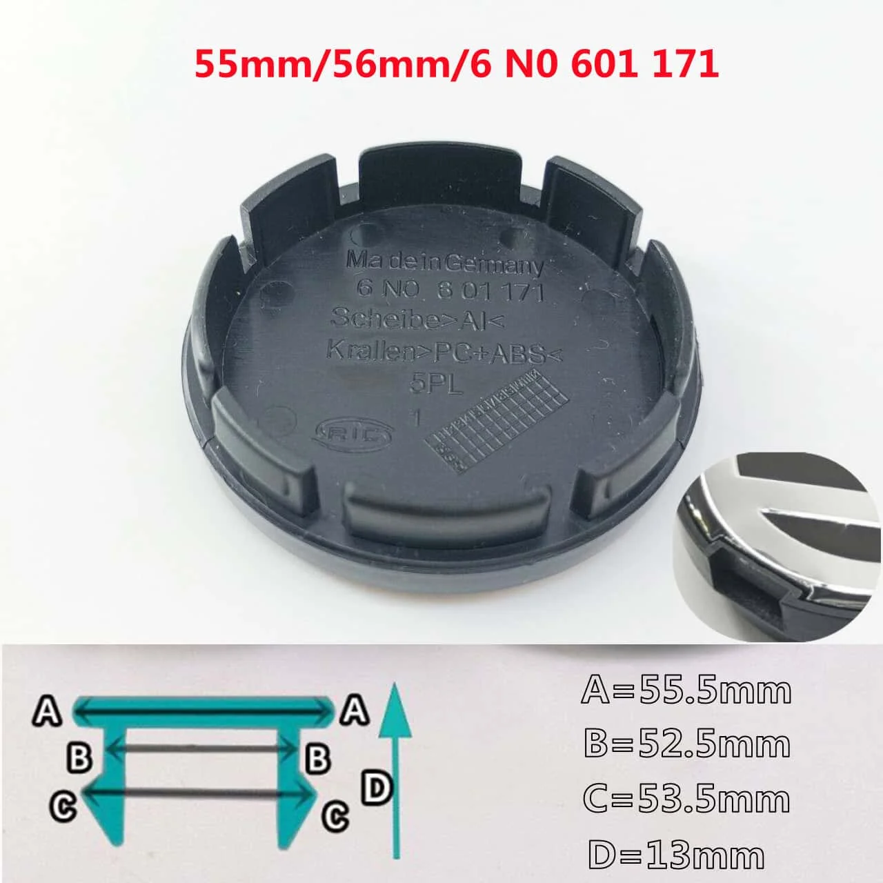 10PCS Full Black Wheel Center Caps Hub Covers - Car Styling Accessories