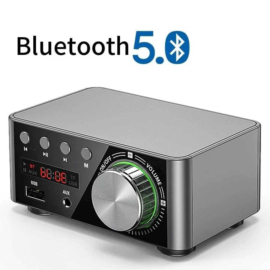 Mini Audio HiFi  Bluetooth 5.0 Power Class D Amplifier Tpa3116 Digital Amp  50W*2 Home Audio Car Marine USB/AUX IN