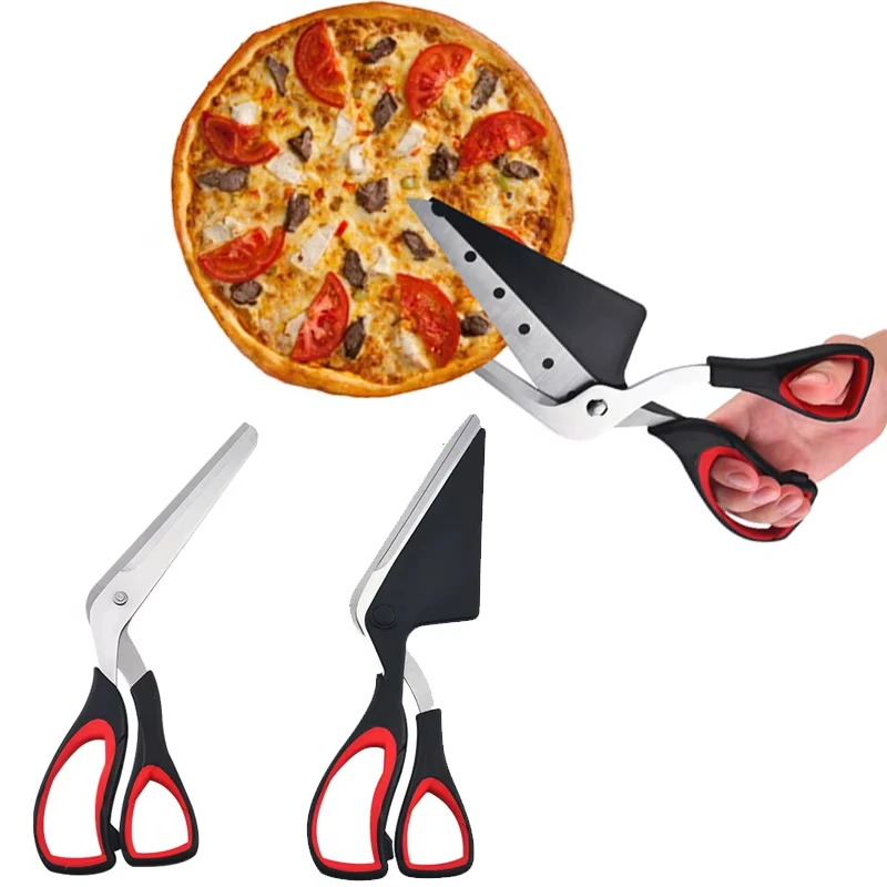 Pizza cutter pizza knife professional pizza scissors sharp detachable stainless steel blade cutter spatula slicer tools
