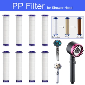 샤워헤드 PP 면 필터 카트리지, 염소, 불소, 경수, 칼슘 제거, 위생 욕실 액세서리, 1-20 개