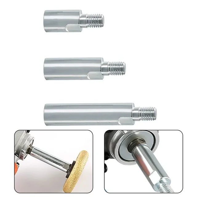 3 Tiges Extension Meuleuse D'Angle M10 - Rallonge Acier Pour Polissage
