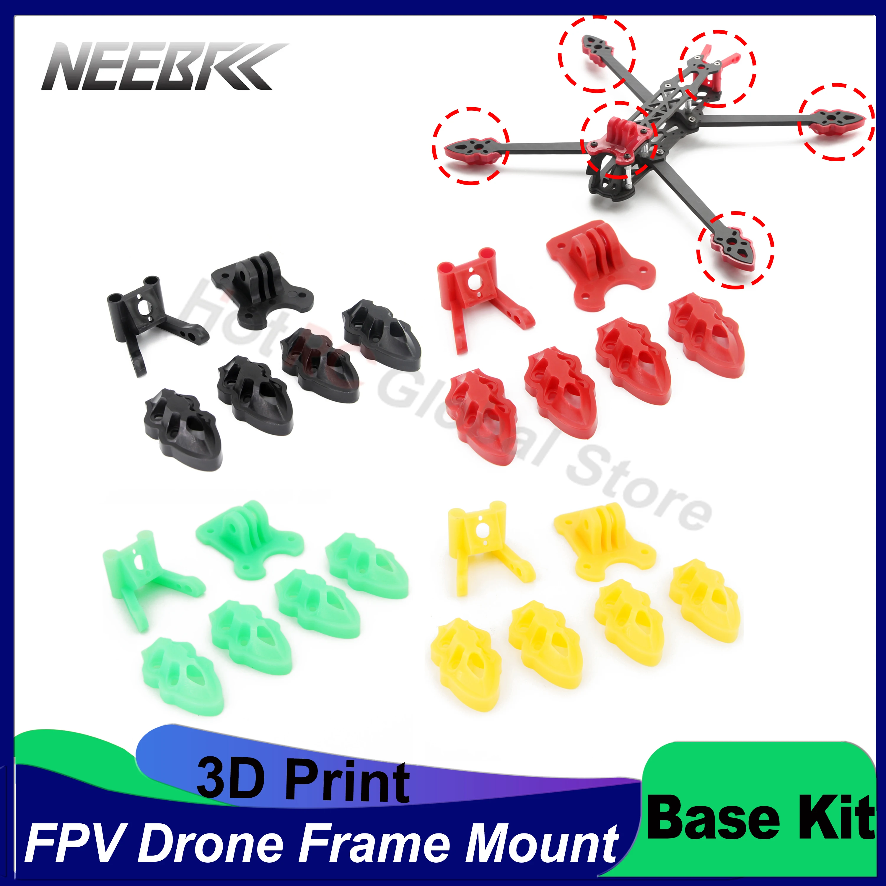 RC 비행기 FPV 레이싱 드론 쿼드콥터 프레임, 카메라 장착, 안테나, 모터 장착 베이스, 3D 프린트 키트, Mark4, 7 인치, 295mm, 315mm