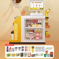 46Pcs Mini Supermarket Cash Register Toy Coffee Machine Cashier With Sound Light Pretend Play Store Simulated Shopping Kid Gift 2