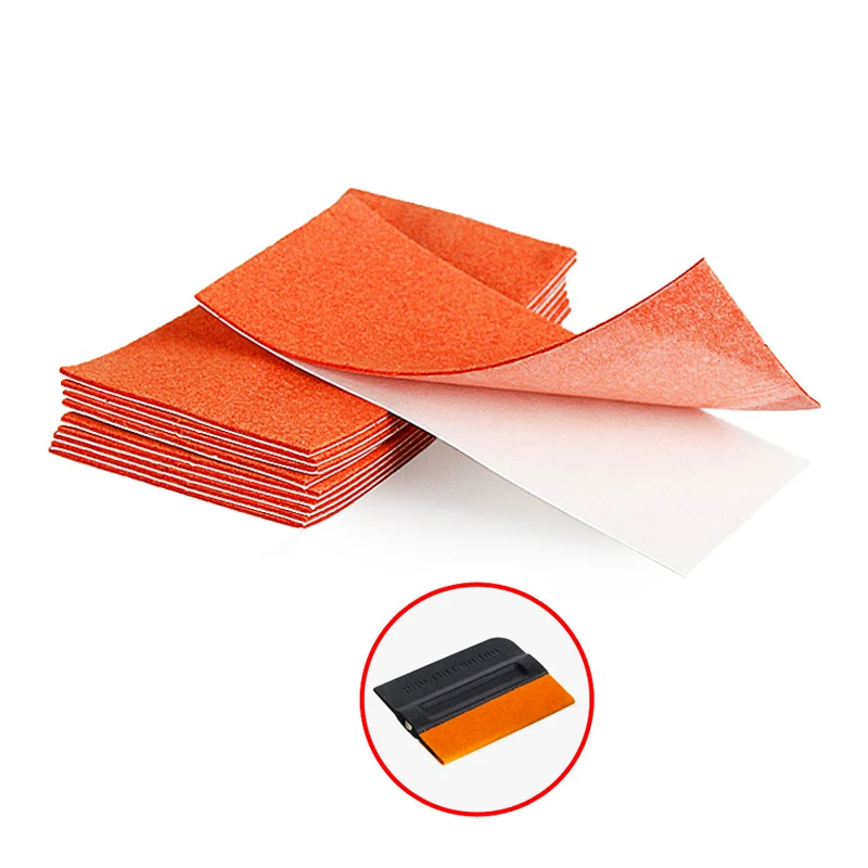 Suede Felt Cloth 8Pcs 10cm Squeegee Vinyl Car Wrap Window Tint Scraper Tool Replaceable No Scratch Edge Protect car wrapping tools vinyl squeegee window tinting squeegee window scraper tool automotive film tools window scraper window tint squeegee