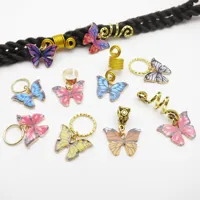 5Pcs/Pack Butterfly Pendant African Hair Braid Dread Dreadlock beads Rings French Twist Hair Accessories Hair Braiding Tool 1