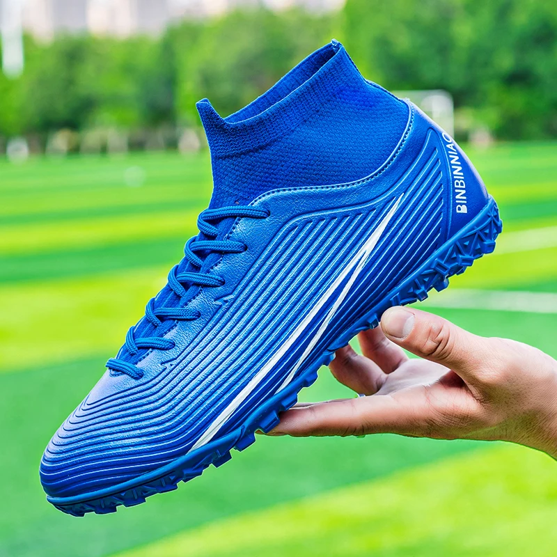 Scarpe da calcio da uomo e da donna professionali da futsal antiscivolo per esterni, con tacchetti bassi e alla caviglia, da calcio, sneakers_voghion.com