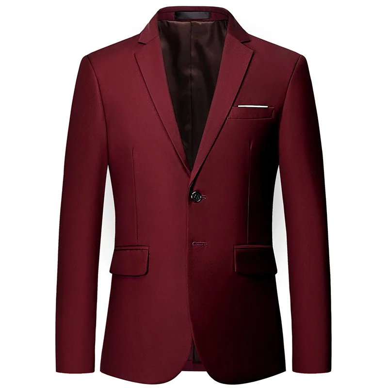 

11 Color High Quality Men Blazer Classic New Slim Fit Solid Suit Jacket Fashion Business Casual Plus Size 6XL