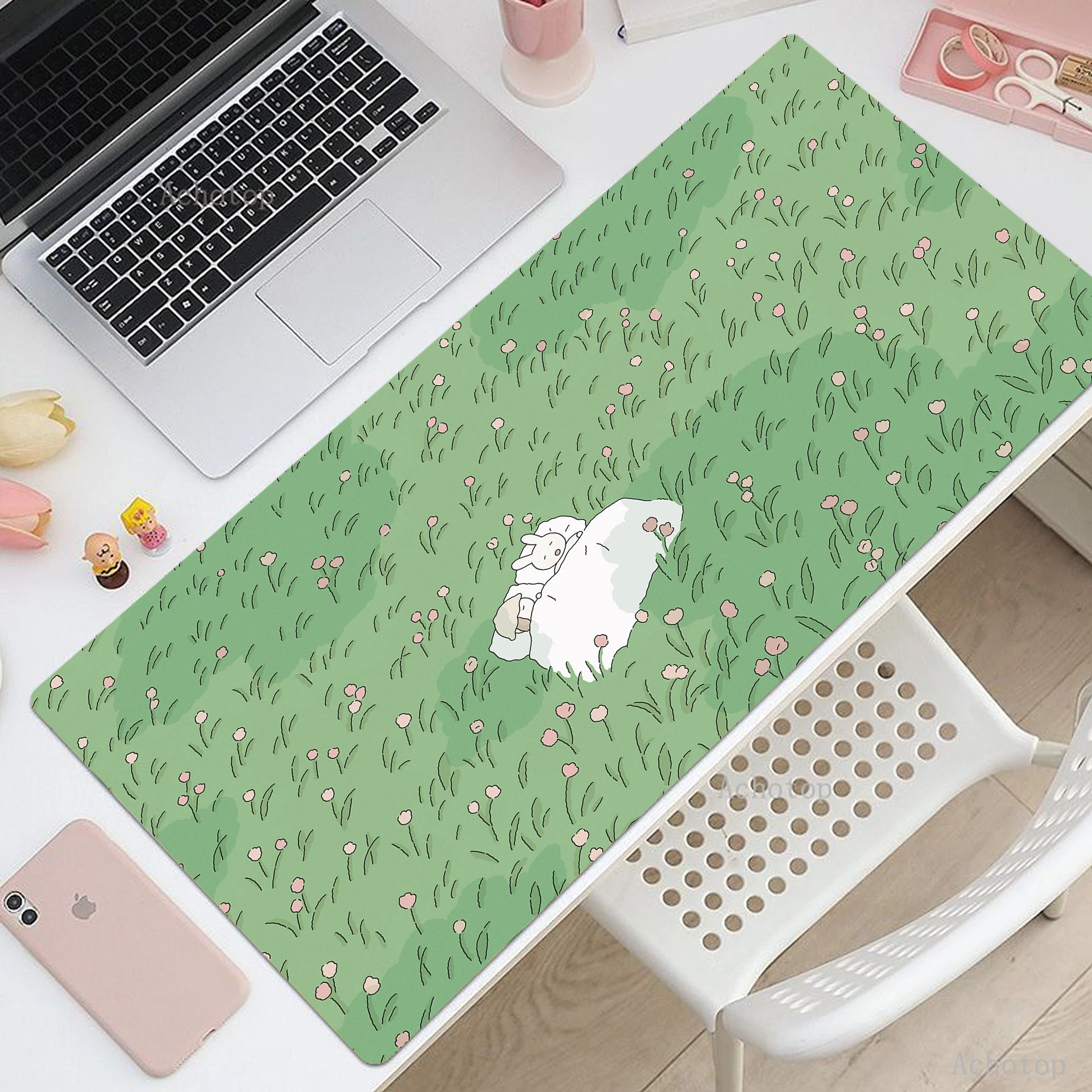 

Green Plant Mousepad Large Mouse Mat Computer Keyboard Mouse Pad Table Mats 900x400mm Notebook Deskmat Natural Rubber Mousepads