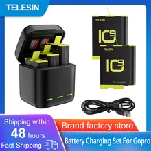 TELESIN 1750mAh Battery Charger For GoPro Hero 10 9 8 7 6 5 with TF Card Storage Fast Charging Charger Action Camera Accessories
