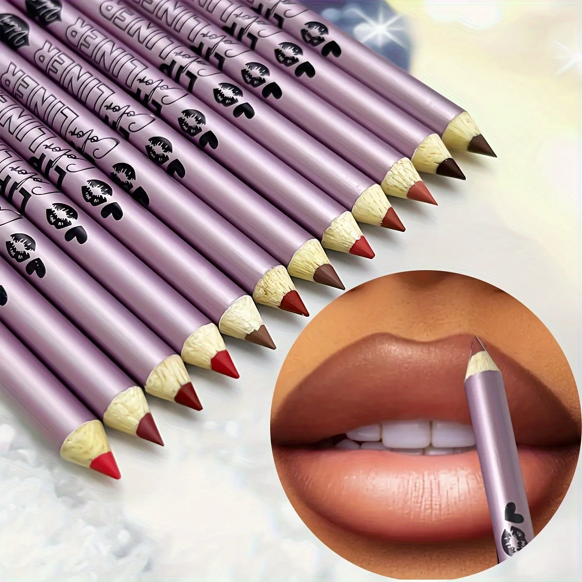12 color lipliner lipstick long waterproof lipstick high pigment lipliner lip makeup tool