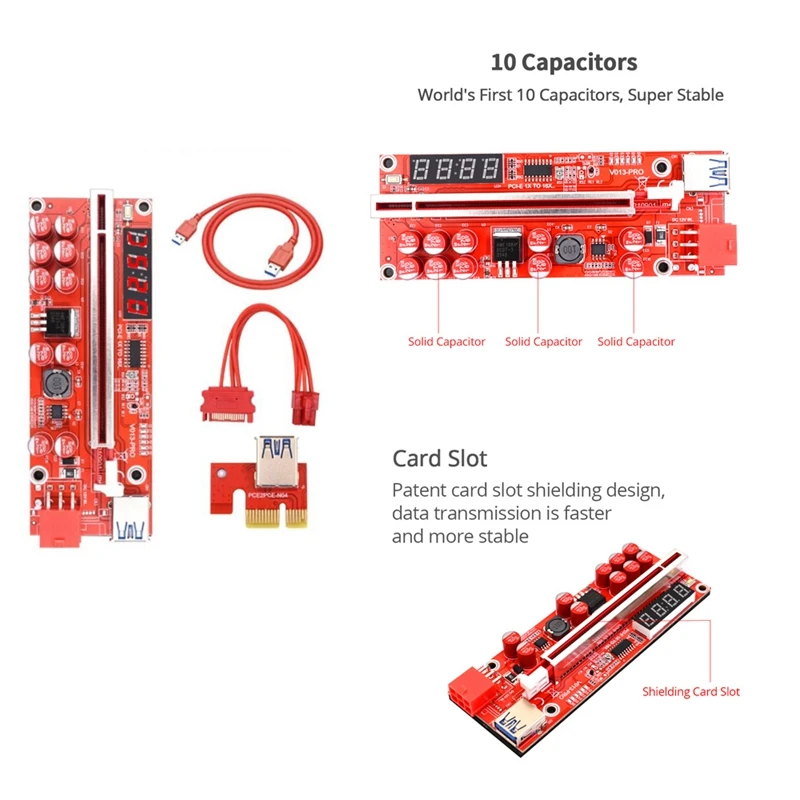 

Фризер 013 Pro, шина PCI Express, 1X до 16X, расширитель кабеля USB 3,0, 6 контактов, переходник для видеокарты, графического процессора, биткоина, Майнер