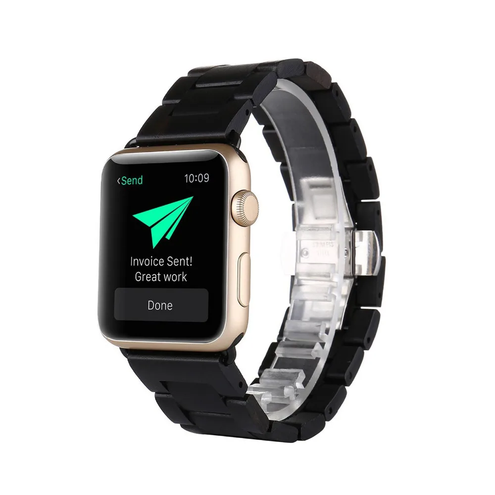 Strap For apple watch band 44mm 40mm 45mm 41mm Natural Wooden bracelet belt Retro Smartwatch for iwatch 4 3 5 SE 6 7 Watchband