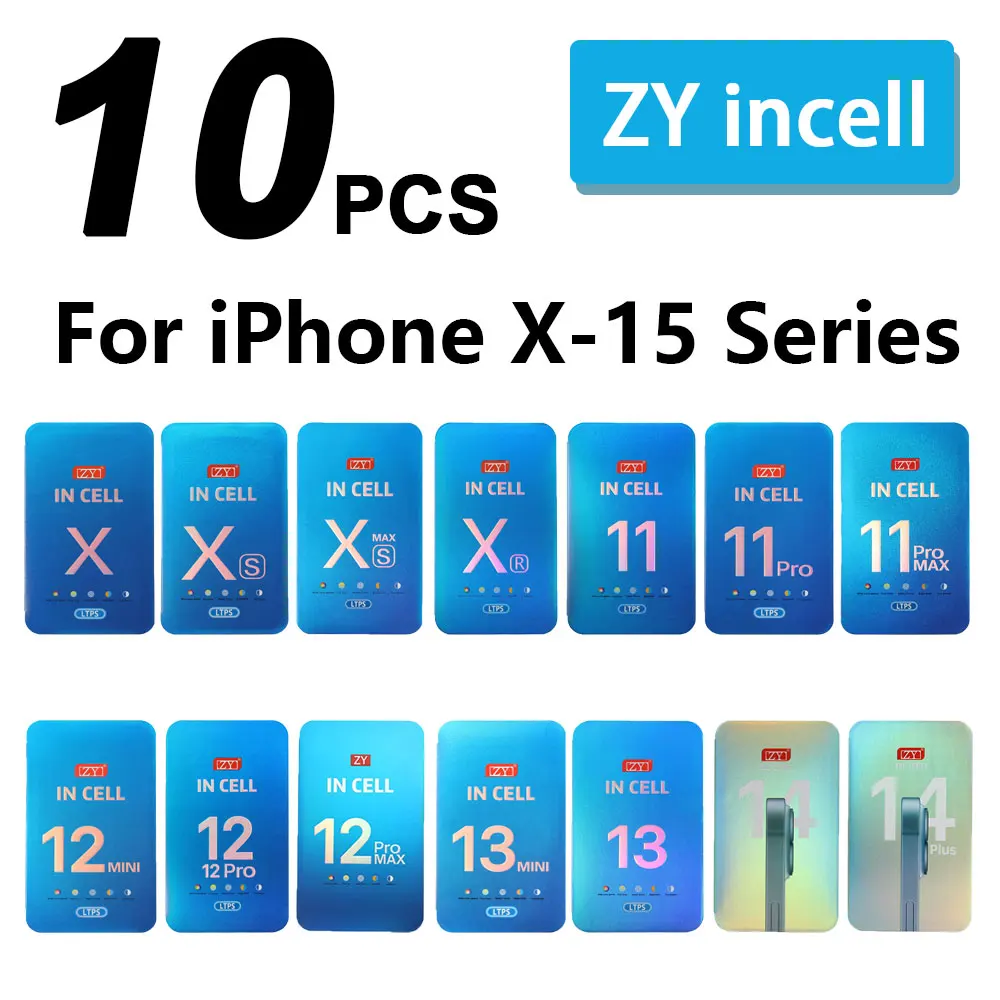 iPhone X XR 11 Pro 12 Mini 13 14 용 10 Pcs ZY Incell ..