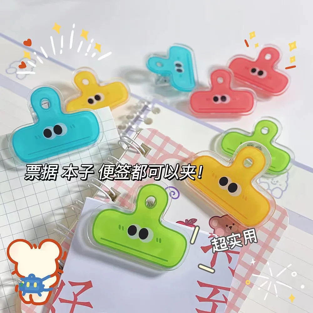 

5Pcs Cute Kawaii Clip Acrylic Student Test Paper Stationery Books Anti Roll Tools Office Binder Organizers File Folder Archivers