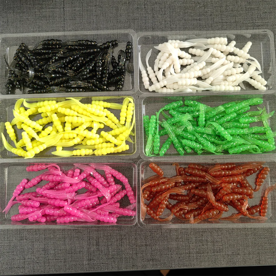 SWOLFY 50PCS New Mini Soft Fishing Lure 0.3g/35mm Silicone Bait Swimbait  Wobblers Worm bass Carp Rockfishing Fishing Tackle - AliExpress