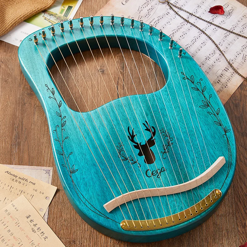 

Винтажная твердая древесина Harp 16 струн портативный необычный этнический инструмент традиционная Настройка музыкальный инструмент