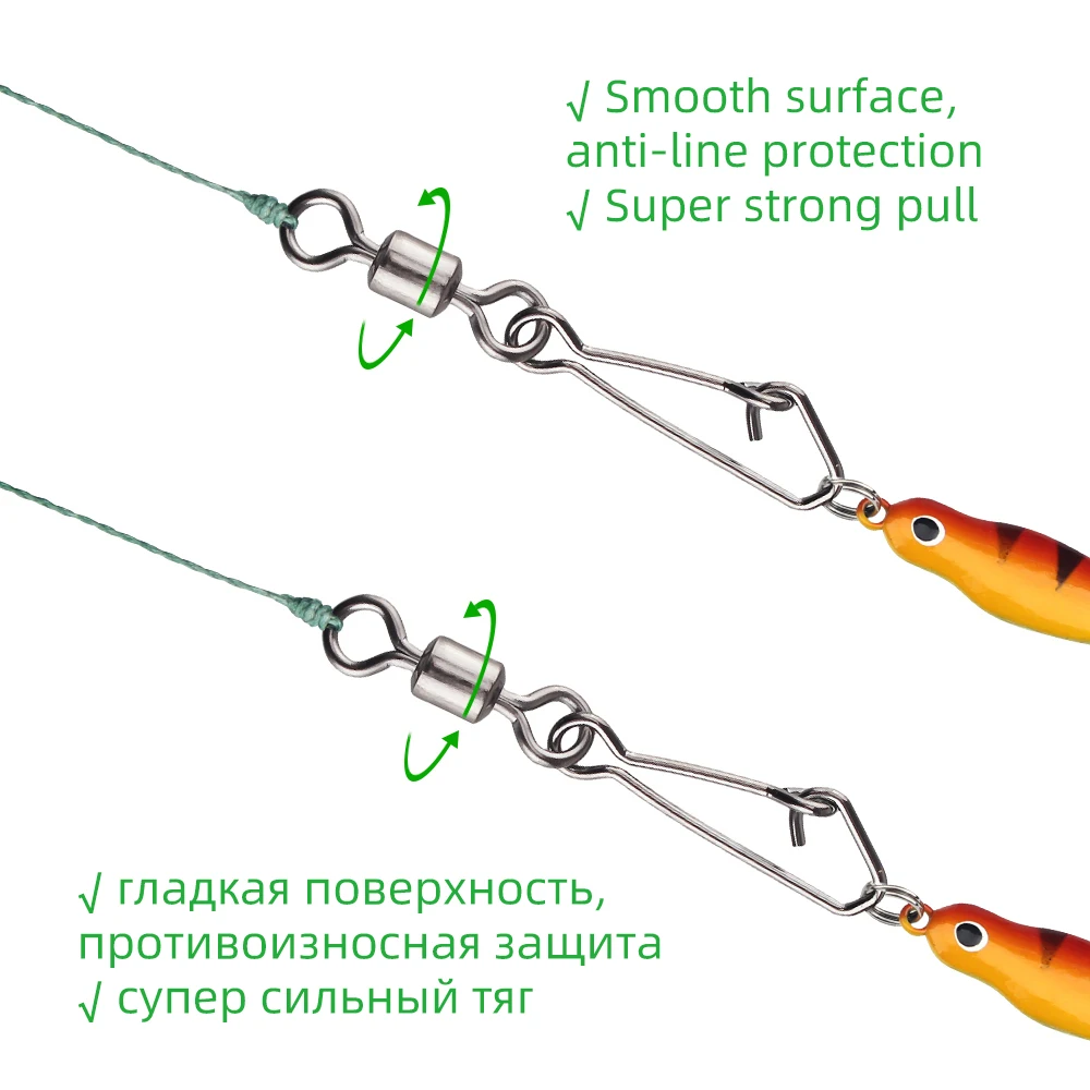 50 stücke Angeln Locken Stecker Angeln Barrel Roll Wirbel Angeln Schnell Pin Haken Link Snap Angeln Zubehör – Detail 7