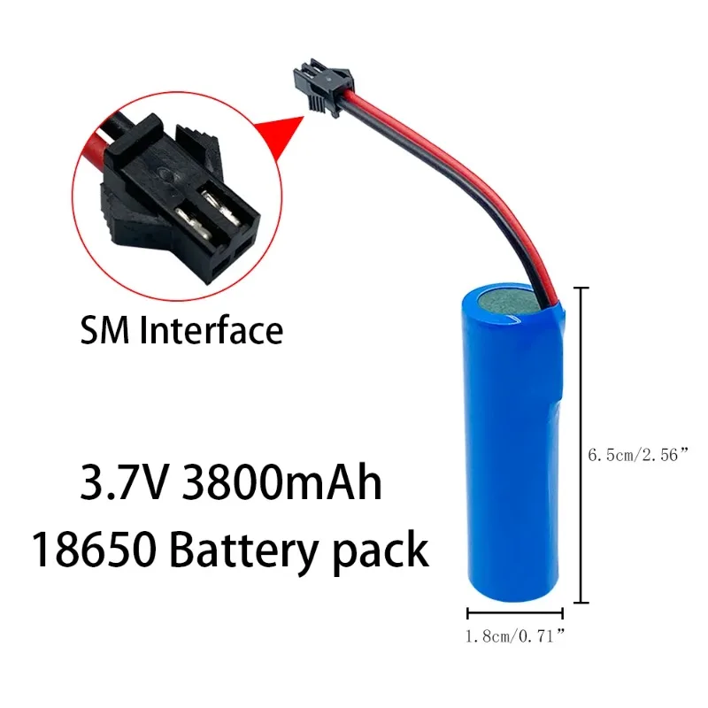 

3.7v 3800mah 18650 batterie Li - ion rechargeable avec prise de remplacement et câble d'interface SM pour éclairage de secours