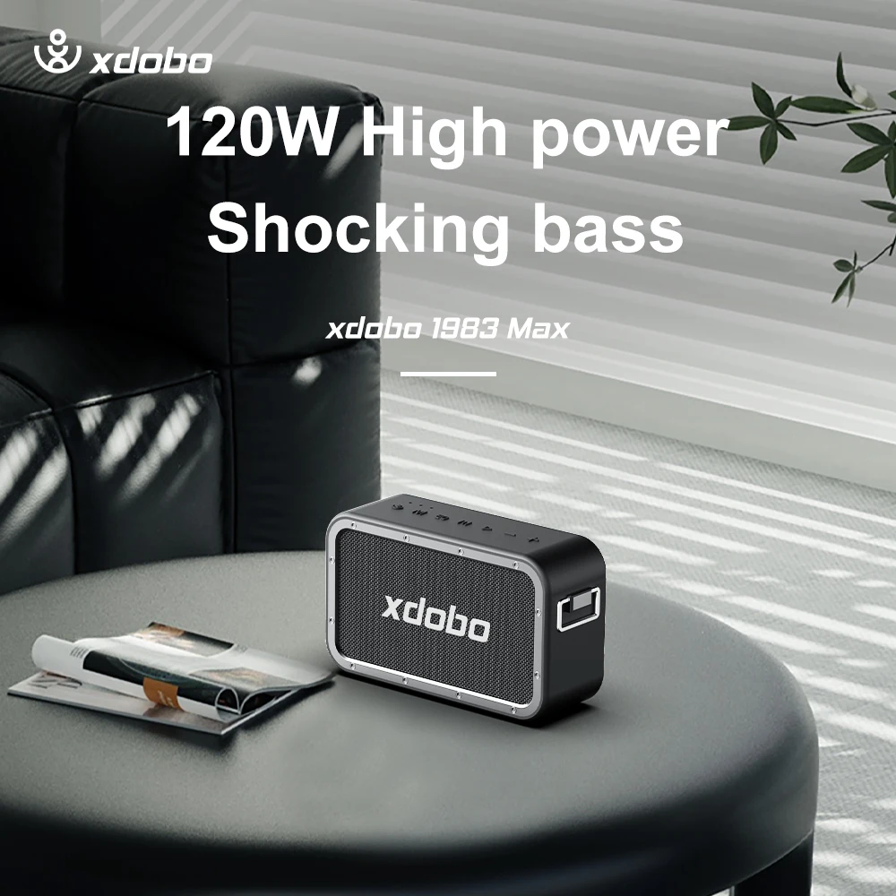 2024 Xdobo 1983 Max 최고의 120W 출력 휴대용 방수 베이스 사운드 블루투스 무선 스피커