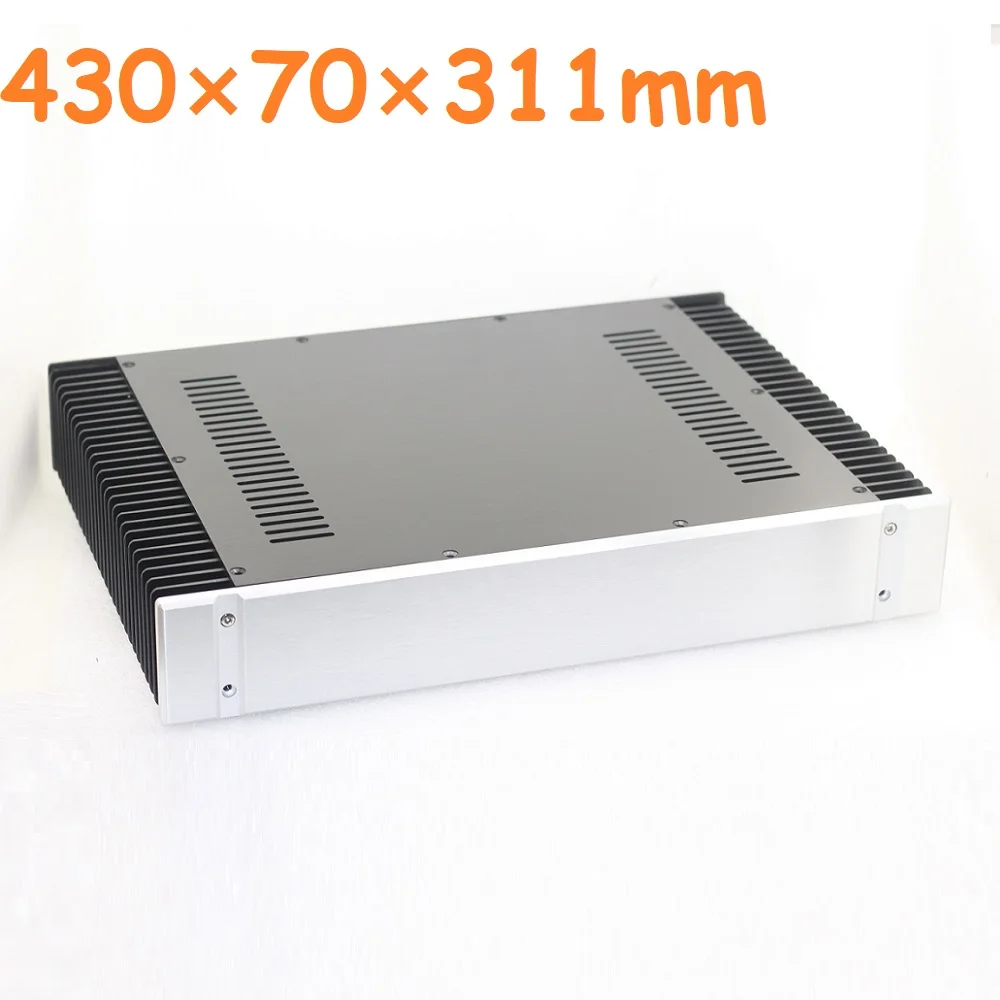 

W430 H70 D311 Brushed Aluminum Power Amplifier Chassis DIY Class A Rear Shell Hifi Earphone Amp Housing Heatsink Preamp Cabinet