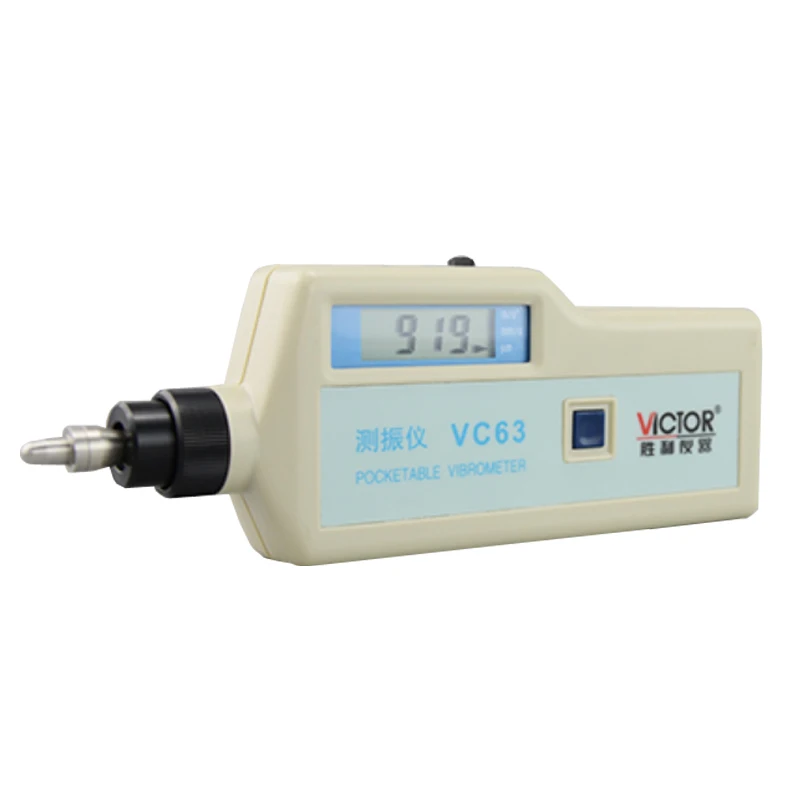 Measuring Vibration Acceleration Speed and Displacement of Rotating Machine VC63A Digital Pocketable Vibrometer