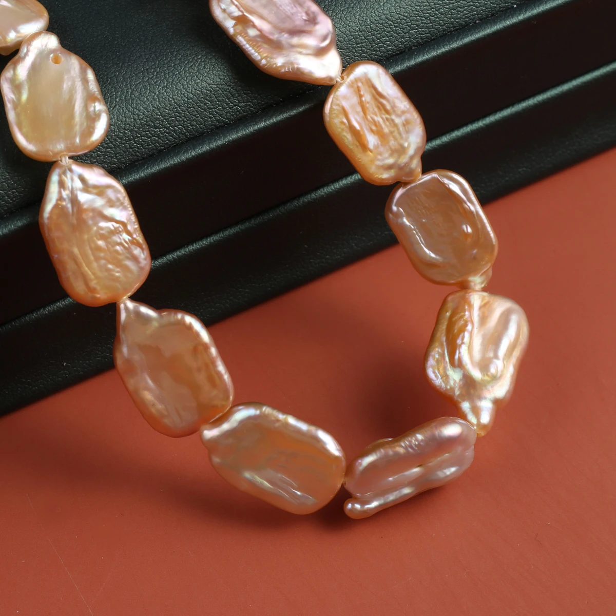 Natural Freshwater Baroque Pearl Rectangle Orange Purple Pearl Jewelry Making DIY Necklace Earrings Bracelet Accessories Gift