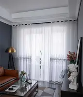 1PC New small fresh color gradient floral embroidery window screen 1