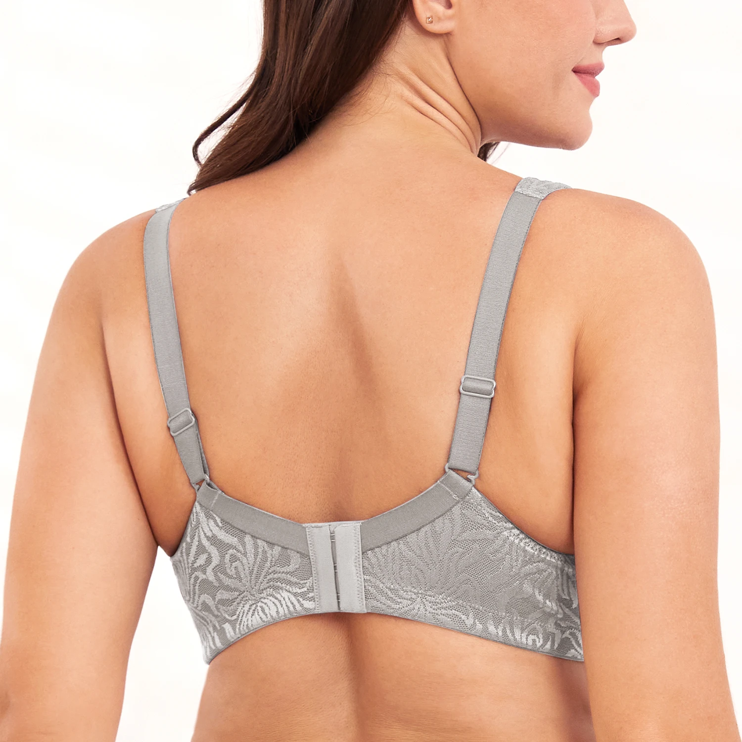 Wingslove Women Full Support Lingerie Bras Plus Size Underwire Mininizer Bra Non-Padded Comfortable Perspective Bralette Female