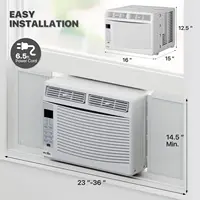 6000 BTU Window Air Conditioner, ac window unit with Washable Filter, Remote, Dehumidifier, Fan, Cools Up to 250 Square F 2